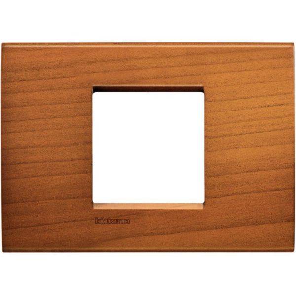 Placa Quadrada 2 Postos Central 4X2 - Ciliegio Americano