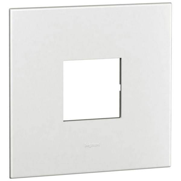 Arteor - Placa 2 postos 4x4 quadrada - 2 modulos - Plástico termoplástico branco - Fecho rápido