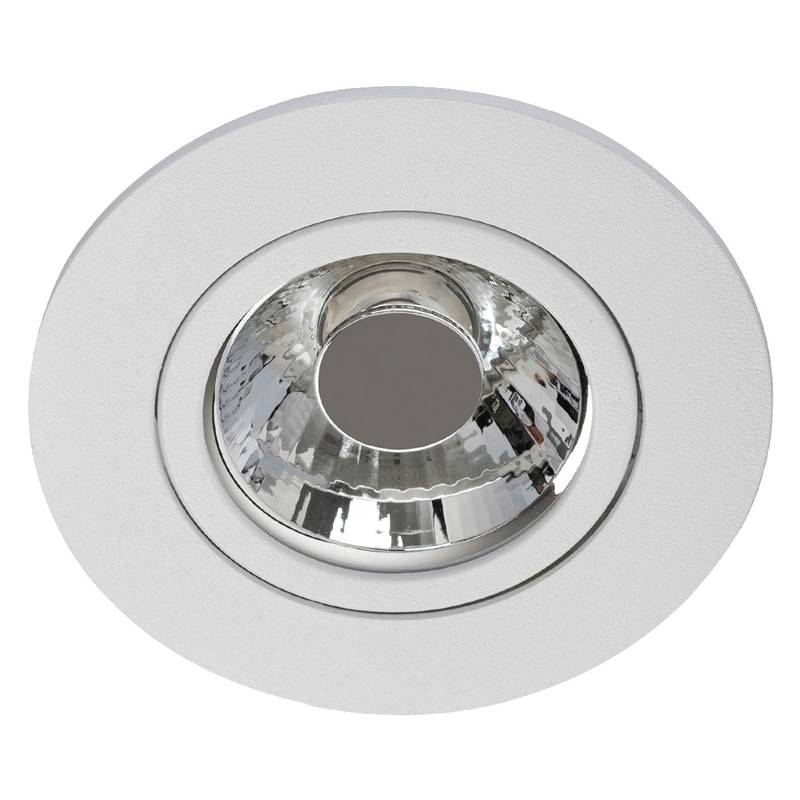 Plafon De Embutir Redondo Aluminio Branco 2cmx11,5cm Delfi