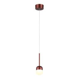 Pendente LED 3000K 6W Bivolt Ø8x14cm Metal e Acrílico Marrom