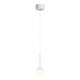 Pendente LED 3000K 6W Bivolt Ø8x14cm Metal e Acrílico Branco