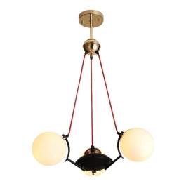 Pendente Ø48x30cm Metal e Vidro Preto e Fosco - Sindora Iluminação DCD01318-3