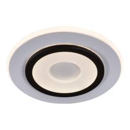 Plafon de Sobrepor LED Redondo 3000K 27W Bivolt Ø24cm Metal e Acrílico Branco e Preto