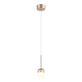 Pendente LED 3000K 6W Bivolt Ø8x14cm Metal e Acrílico Dourado