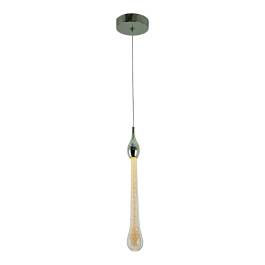 Pendente LED 3000K 5W Bivolt 30xØ5cm Metal e Cristal Cromado e Transparente