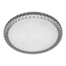 Plafon de Sobrepor LED Redondo 6000K 24W Bivolt Ø40x7,5cm Metal e Cristal Branco