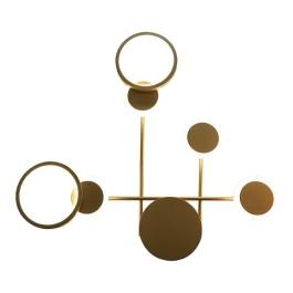 Arandela de Parede LED 3000K 37W Bivolt 57x62x80cm Metal e Acrílico Dourado