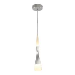 Pendente LED 3000K 5W Bivolt 35xØ5,5cm Metal e Cristal Cromado