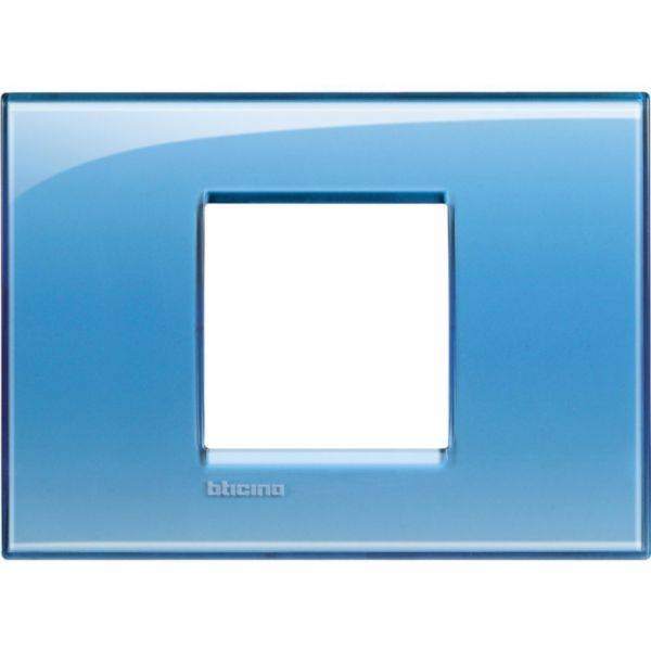 Placa Quadrada 2 Postos Central 4X2 - Azzurro