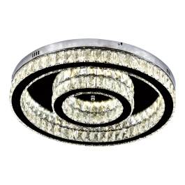 Plafon de Sobrepor LED 3000K 4000K 6000K Multitemperatura 21W Bivolt Ø30cm Inox e Cristal Cromado