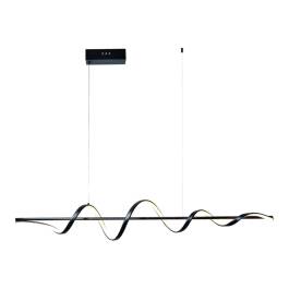 Pendente LED 3000K 36W Bivolt 100cm Alumínio e Silicone Preto