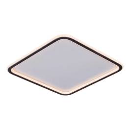 Plafon de Sobrepor LED Quadrado 3000K 59W Bivolt 40x40cm Metal e Silicone Preto