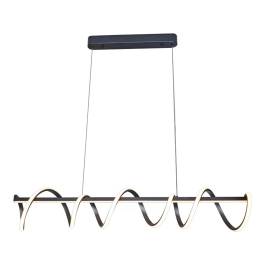 Pendente LED 3000K 125W Bivolt 100x18cm Metal e Silicone Preto