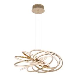 Pendente LED 3500K 69W Bivolt Ø66x20cm Metal e Silicone Dourado