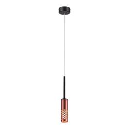 Pendente LED 3000K 6W Bivolt Ø5x19cm Metal e Acrílico Marrom