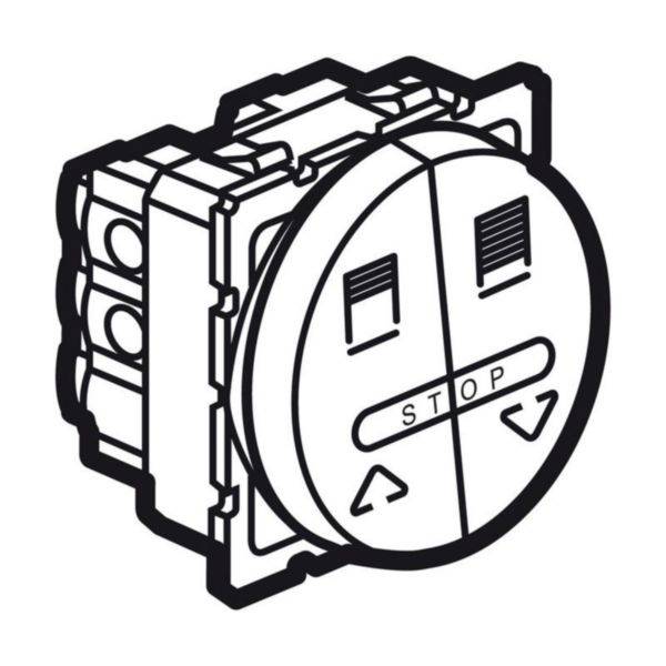 Botão duplo para persianas - Arteor - Controle de estores 10A  - 2 módulos redondos - Branco