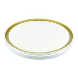 Plafon de Sobrepor LED Redondo 3000K/4500K/6500K Multitemperatura 60W Bivolt Ø40x7,6cm Metal e Acrílico Dourado