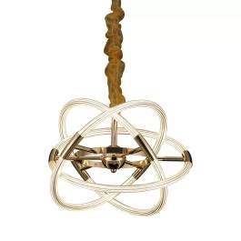 Pendente LED 3500K 55W Bivolt Ø49x40cm Metal e Acrílico Dourado
