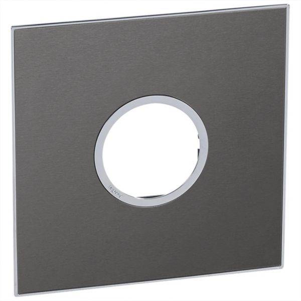 Placa 2 Postos 4X4 Redondos Black Brushed Arteor