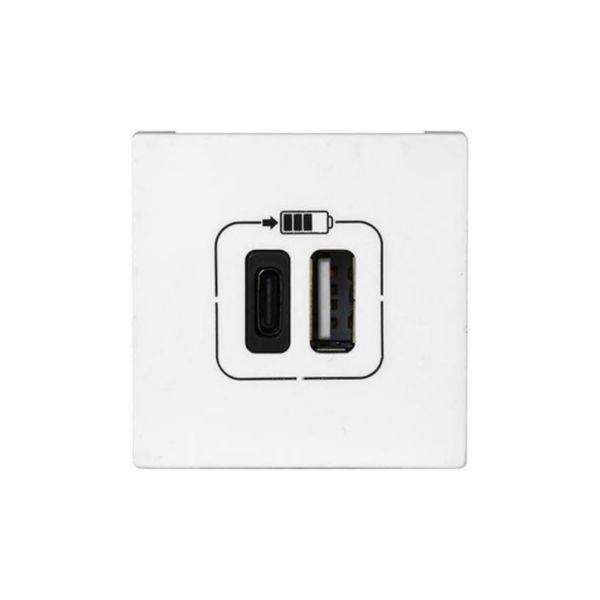 Carregador 2X USB Tipo A+C 3A 2M Branca - Pial Plus+
