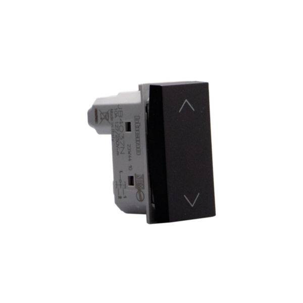 Matixgo - Pulsador a reversão intertravamento preto - 10A 250V AC - Modular 1 módulo - Montagem encastrada