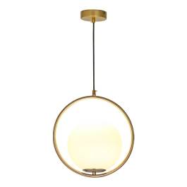 Pendente 35cm Metal e Vidro Bronze e Fosco