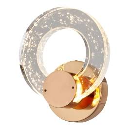 Arandela de Parede LED 3000K 6W Bivolt 15cm Metal e Cristal Dourado
