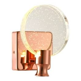 Arandela de Parede LED 3000K 5W Bivolt 13cm Metal e Cristal Rose
