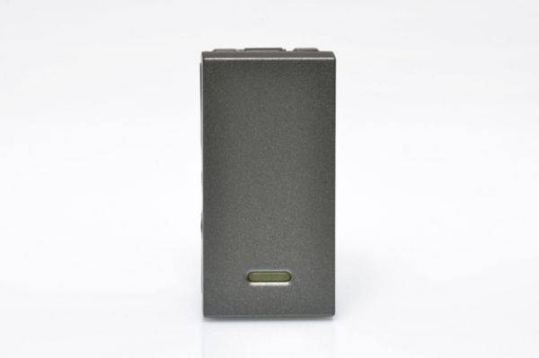 Pulsador Led 10A 1M Quadrado Magnesio Arteor