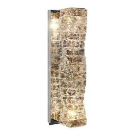 Arandela de Parede LED 3000K 20W Bivolt 45x15cm Metal e Cristal Cromado e Transparente