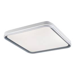 Plafon de Sobrepor LED Quadrado 3000K/4000K/6000K Multitemperatura 120W Bivolt 50x50x8cm Metal e Acrílico Cinza
