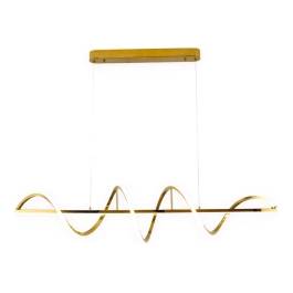 Pendente LED 3000K 53W Bivolt 120cm Inox e Silicone Champanhe