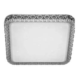 Plafon de Sobrepor LED Quadrado 6000K 12W Bivolt 28x28x7,5cm Metal e Cristal Branco
