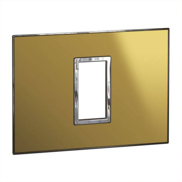 Placa 1 Posto 4X2 Quadrados Gold Reflective Arteor