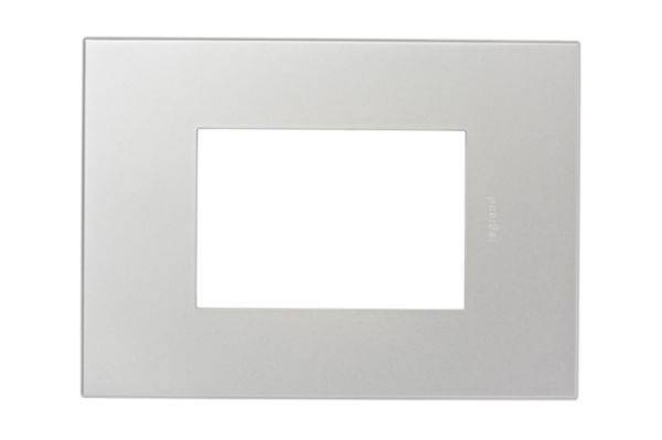 Placa 3 Postos 4X2 Quadrados Soft Alu Arteor