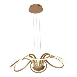 Pendente LED 3000K 48W Bivolt Ø56cm Metal e Silicone Dourado