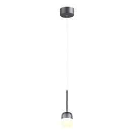 Pendente LED 3000K 6W Bivolt Ø8x14cm Metal e Acrílico Cinza