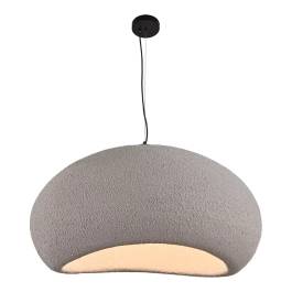 Pendente Ø80x40cm Metal e Resina Cinza
