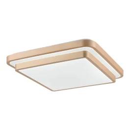 Plafon de Sobrepor LED Quadrado 3000K/4000K/6000K Multitemperatura 120W Bivolt 49x49x10cm Metal e Acrílico Dourado