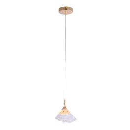 Pendente LED 3500K 5W Bivolt 18cm Metal e Cristal Dourado