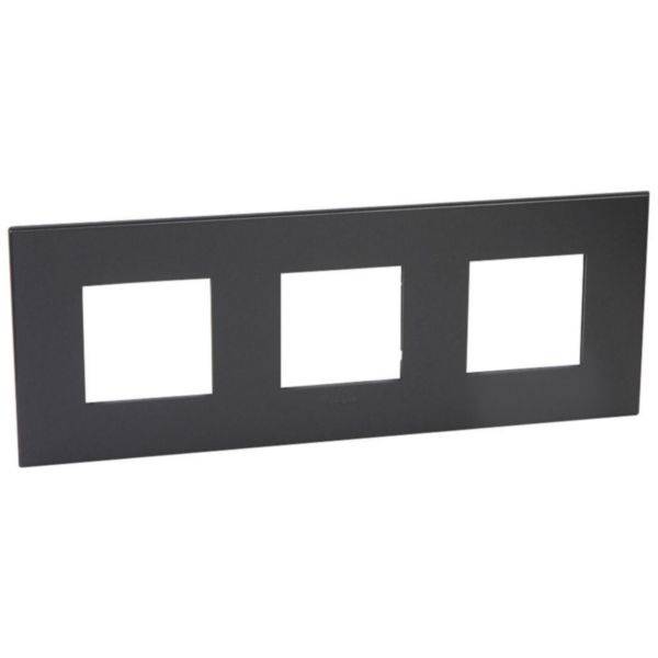 Arteor - Placa 3x2 modulos quadrados Graphite - Padrão alemão/francês - IP40 - Termoplástico halogen free