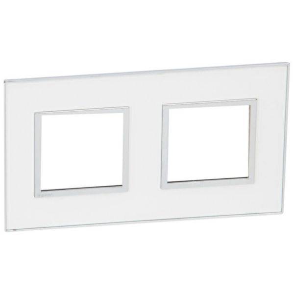 Arteor - Placa 2x2 modulos quadrados Mirror White - Instalação à face - Plástico vidro acrílico - IP40