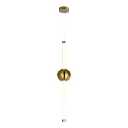 Pendente LED 3000K 18W Bivolt 60xØ2cm Metal e Acrílico Bronze