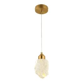 Pendente LED 3000K 5W Bivolt Ø10x17cm Metal e Cristal Bronze