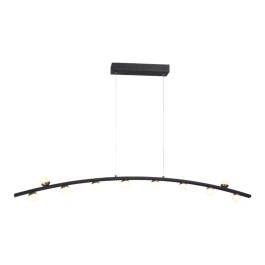 Pendente LED 3000K 36W Bivolt 10x120cm Metal e Acrílico Preto