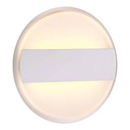 Arandela de Parede LED Redondo 3000K 12W Bivolt Ø15x4cm Metal e Acrílico Branco
