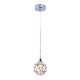 Pendente Ø10cm Metal e Cristal Cromado
