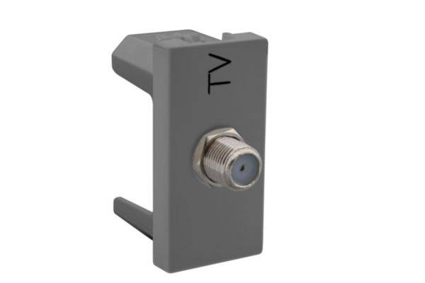 Tomada Antena Tipo F 1M Cinza - Pial Plus+