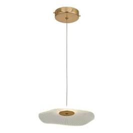 Pendente LED 3000K 5W Bivolt 21x21cm Metal e Acrílico Dourado