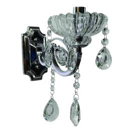Arandela de Parede 20x8x23cm Metal e Cristal Cromado e Transparente - Sindora Iluminação DCB00405-1